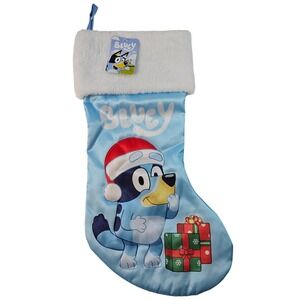 Bluey Christmas‎ Stocking Kurt Adler Santa Hat Blue 18"